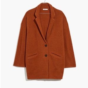 Madewell Textured Blazer Sweater Jacket Ember-A4